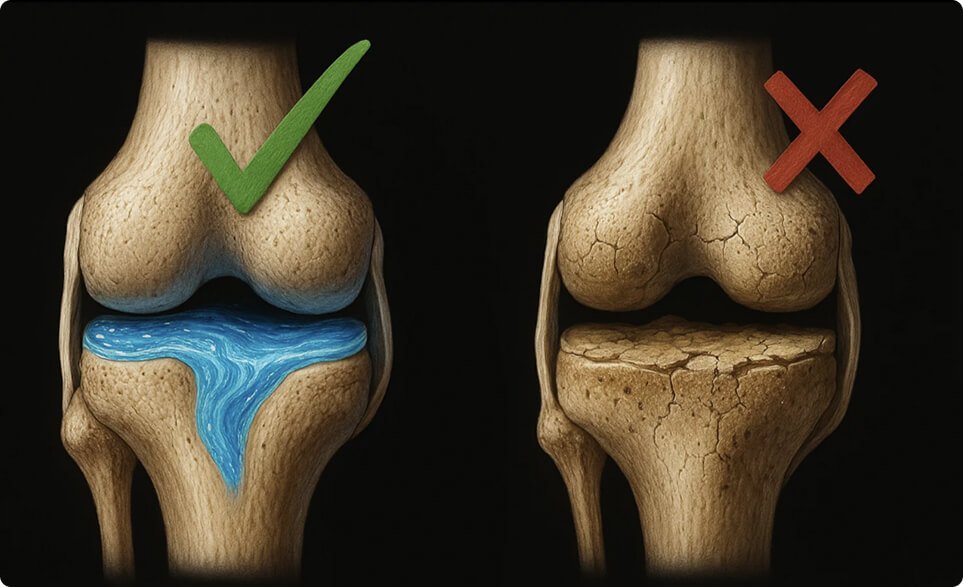 healthy joint and unhealthy joint